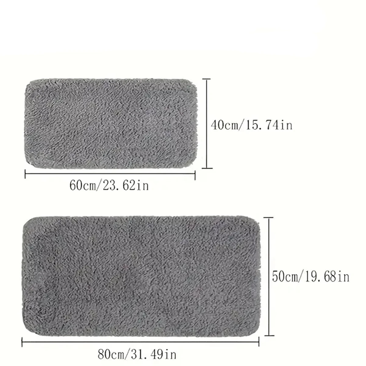 Water-Absorbent Anti-Slip Thickened Long-Pile Bathroom Mat Machine Washable Bath Rug