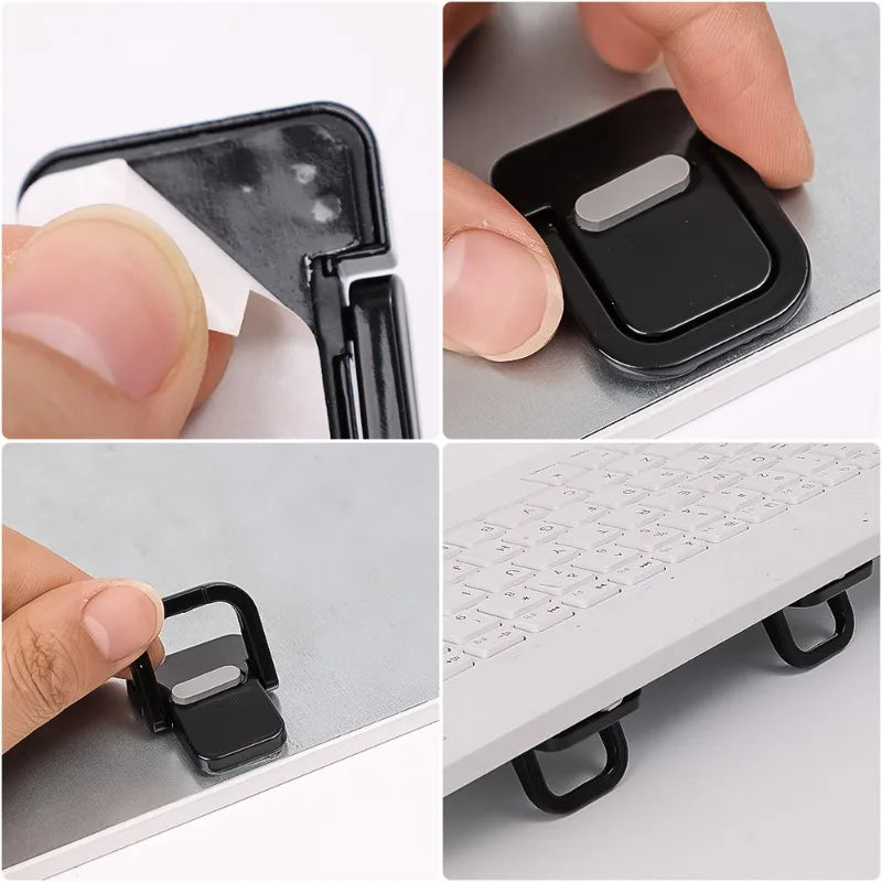2-Pack Mini Foldable Laptop Stands – Portable Invisible Zinc Alloy Riser with Silicone Pads for 11–17 in (28–43 cm) Laptops