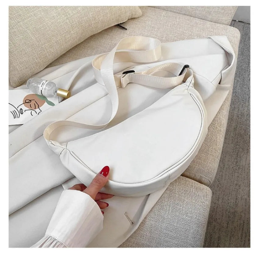 Large Nylon Hobo Dumpling Shoulder Bag for Women - Casual Travel and Commuter Bag