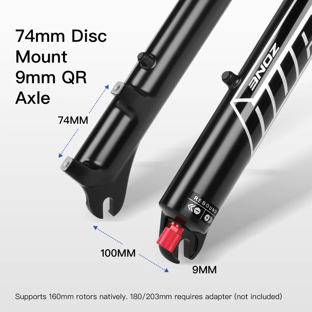 MTB Air Suspension Fork 27.5/29 Inch — 120/140 mm Travel, 34 mm Magnesium Alloy Straight Steerer