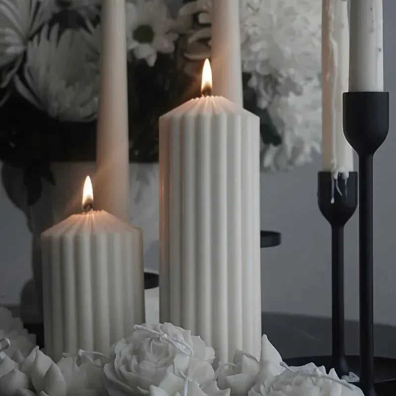 3D Spiral Striped Silicone Candle Mold for DIY Scented Candles, Wax, Soap & Resin (8 x 8 x 15 cm / 3.1 x 3.1 x 5.9 in)