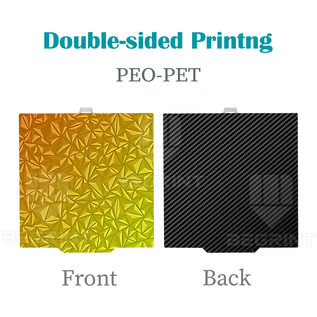Double-Sided Spring Steel Build Plate — PEI/PET Carbon Fiber Heatbed Surface for 3D Printers