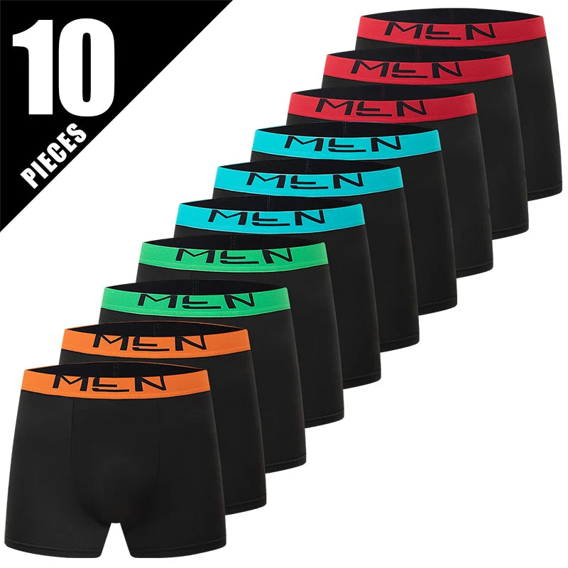5/10-Pack Men's Black and Gold Printed Boxer Briefs - Comfortable Stretch Underwear for Sports, Beach & Leisure
