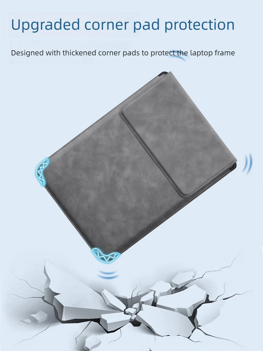 Laptop Sleeve with Stand 13–16 Inch (13.6/14/15/15.6) PU Notebook Case – Slim Protective Sleeve for Laptops, Unisex
