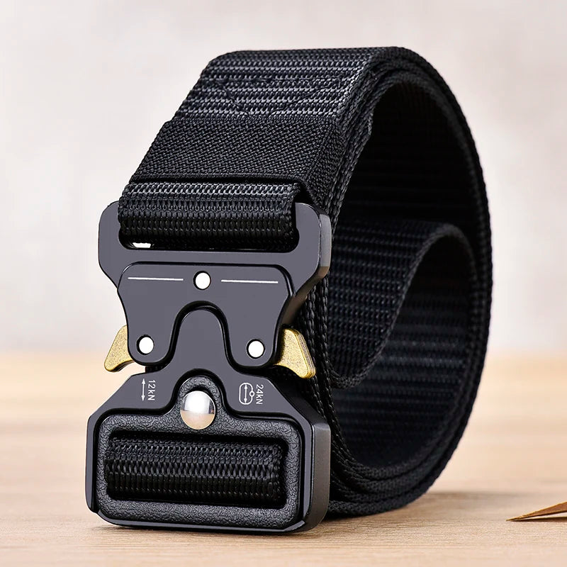 Men's Tactical Canvas Multi-Function Belt, Outdoor Adventure Waist Belt 1.5 in (3.8 cm)