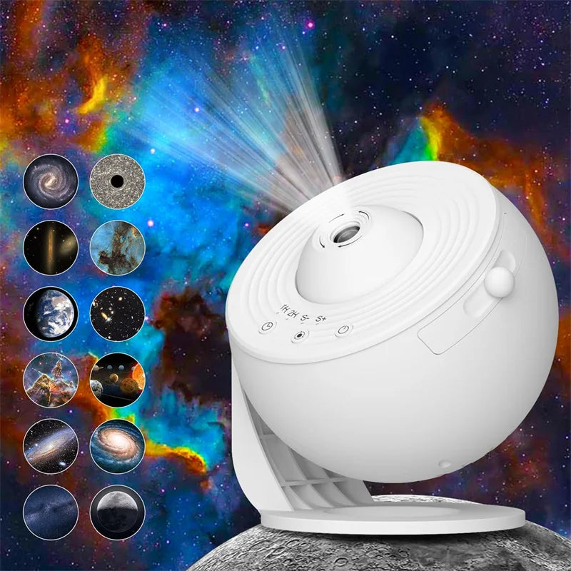 LED Galaxy Star Projector Night Light 360° Rotating Planetarium Lamp — 12-in-1 HD Scenes for Kids Room & Bedroom