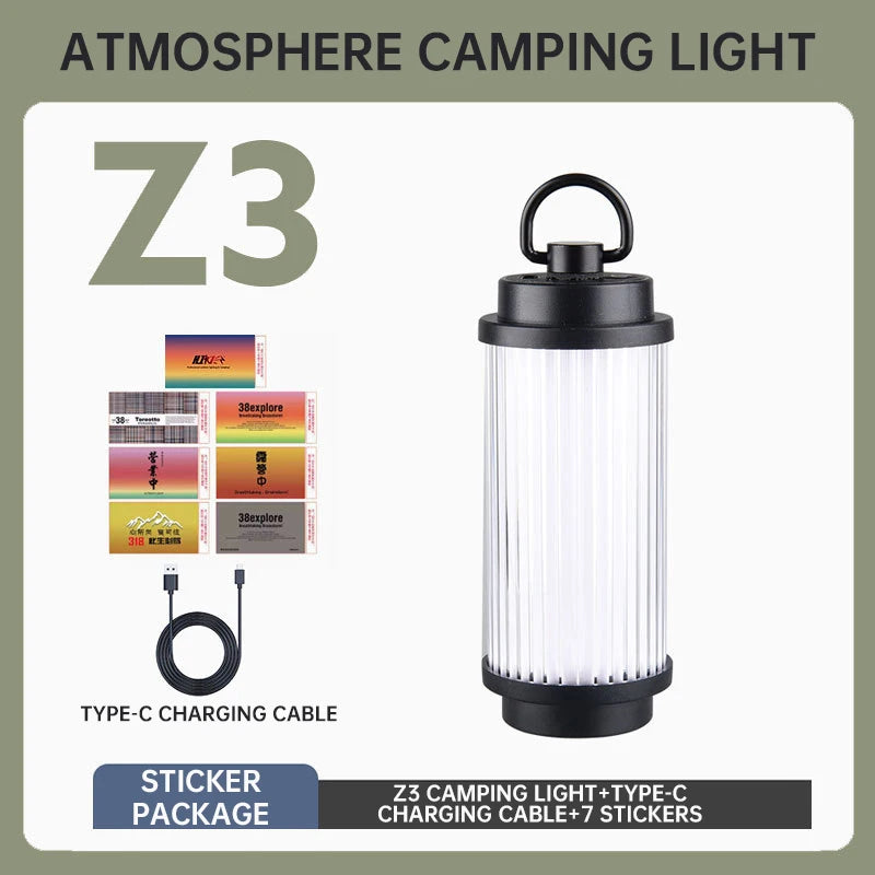 Mini Rechargeable LED Camping Lantern – 3-Mode Portable Outdoor Tent Light with Magnetic Base & USB-C