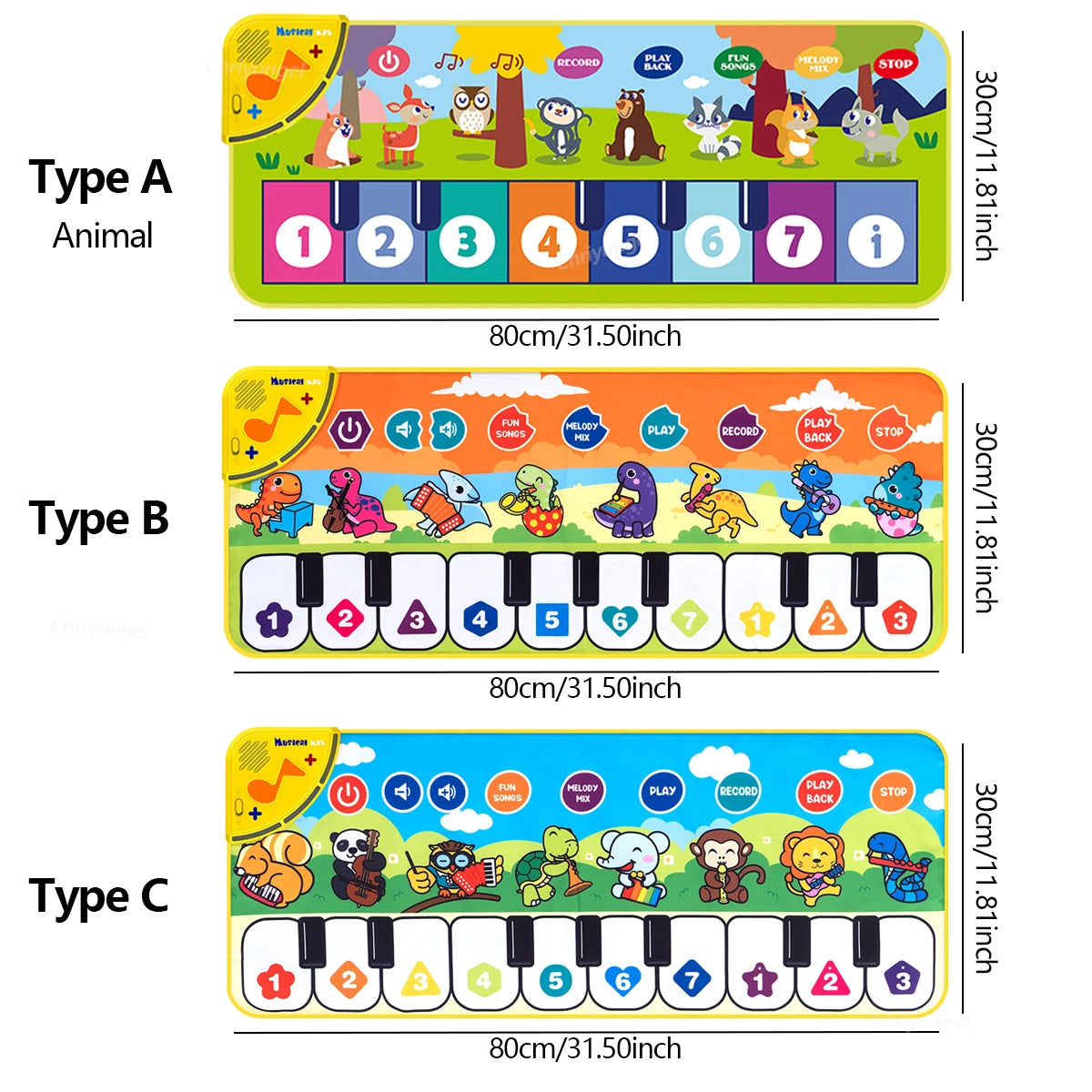 Kids Piano Mat Floor Keyboard – Musical Dance Play Mat for Toddlers, Interactive Fitness Toy Gift