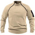 Men's Tactical Fleece Hoodie Windproof Thermal Zippered Pullover for Hiking and Camping
