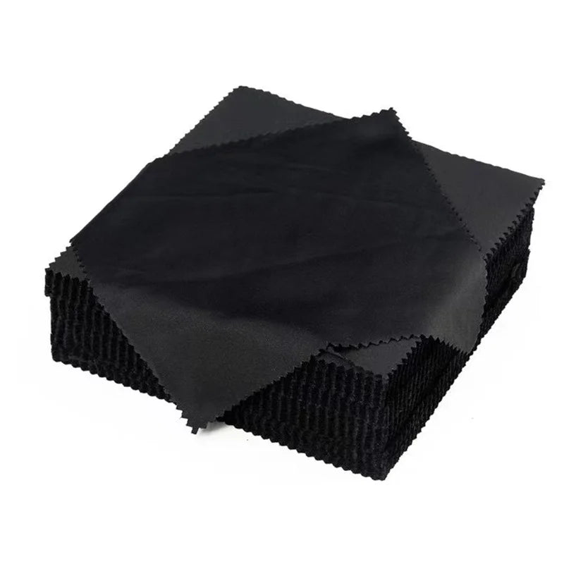 20-Pack Black Microfiber Cleaning Cloths for Sunglasses & Eyeglasses – 13 x 13 cm (5.1 x 5.1 in) Lens Cleaning Cloths