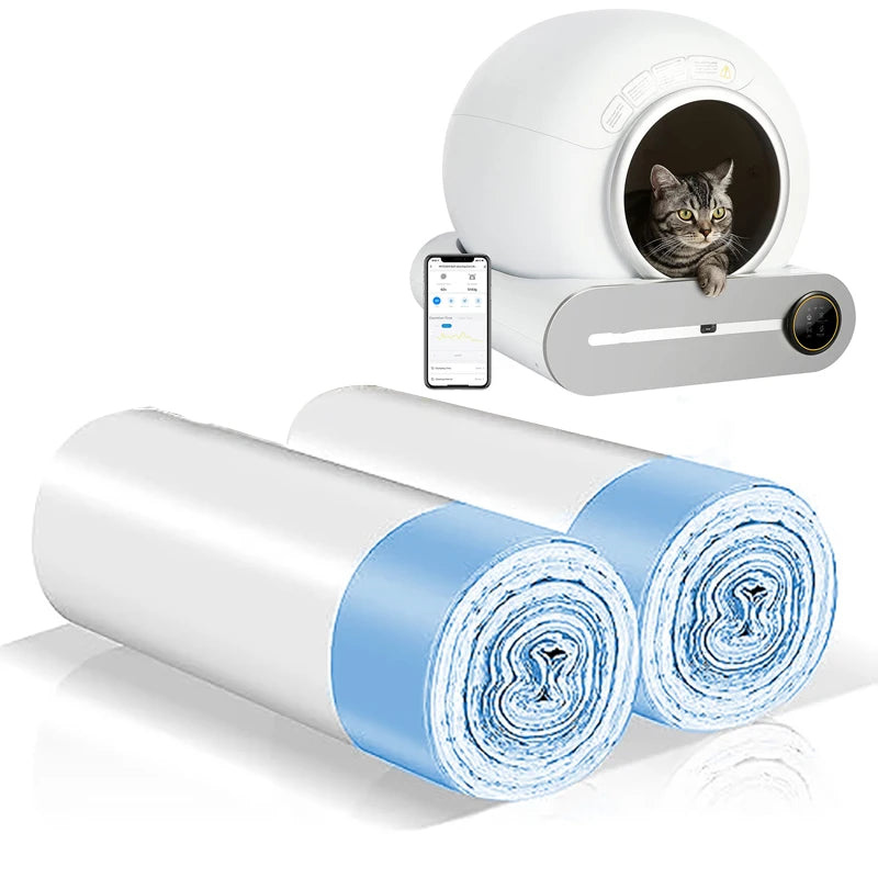 Eco-Friendly Cat Poop Bags for Self-Cleaning Litter Boxes — Leak-Resistant 2/5/10-Roll Pack