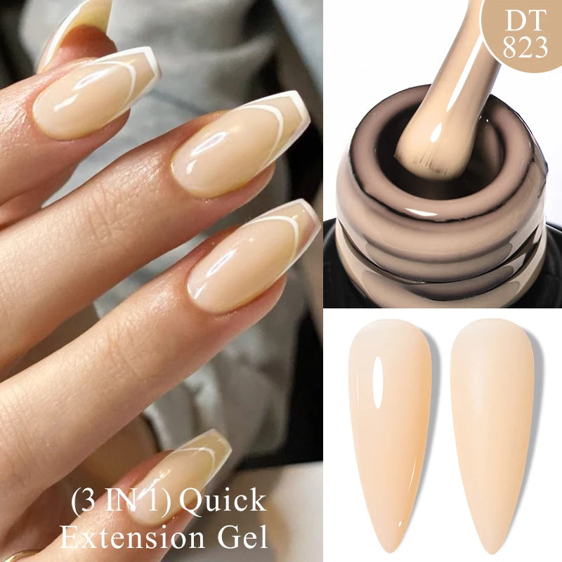 7ml Quick Extension Gel Nail Polish – Glitter Pink, Gold, Purple, Milky White | UV/LED Builder Gel for Nail Extensions