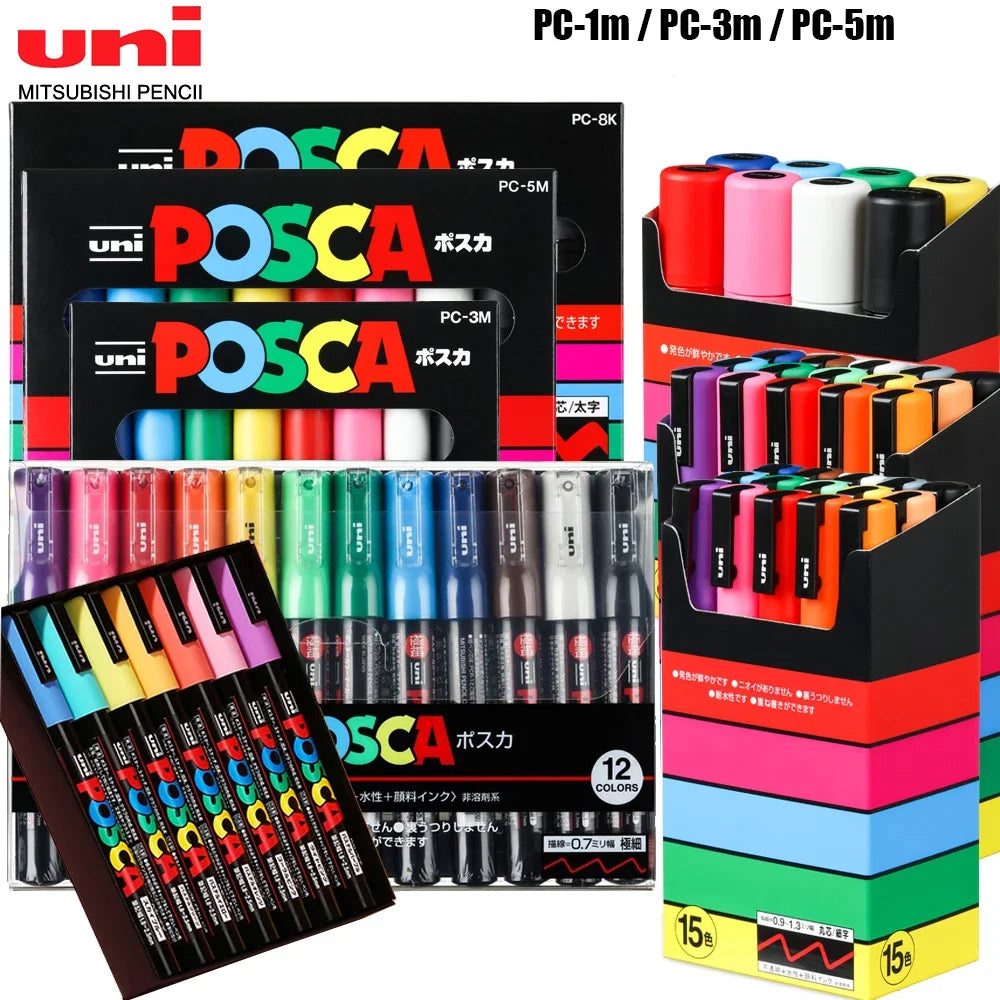 Acrylic Paint Marker Set – Waterproof Permanent Paint Pens for Fabric, Glass, Metal & Rock, Fine/Medium/Broad Tips, Assorted Color Packs