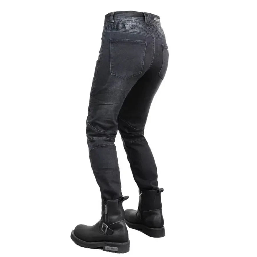 Women's Motorcycle Riding Jeans – Windproof Waterproof Anti-Tear Straight Rider Pants (All-Season)