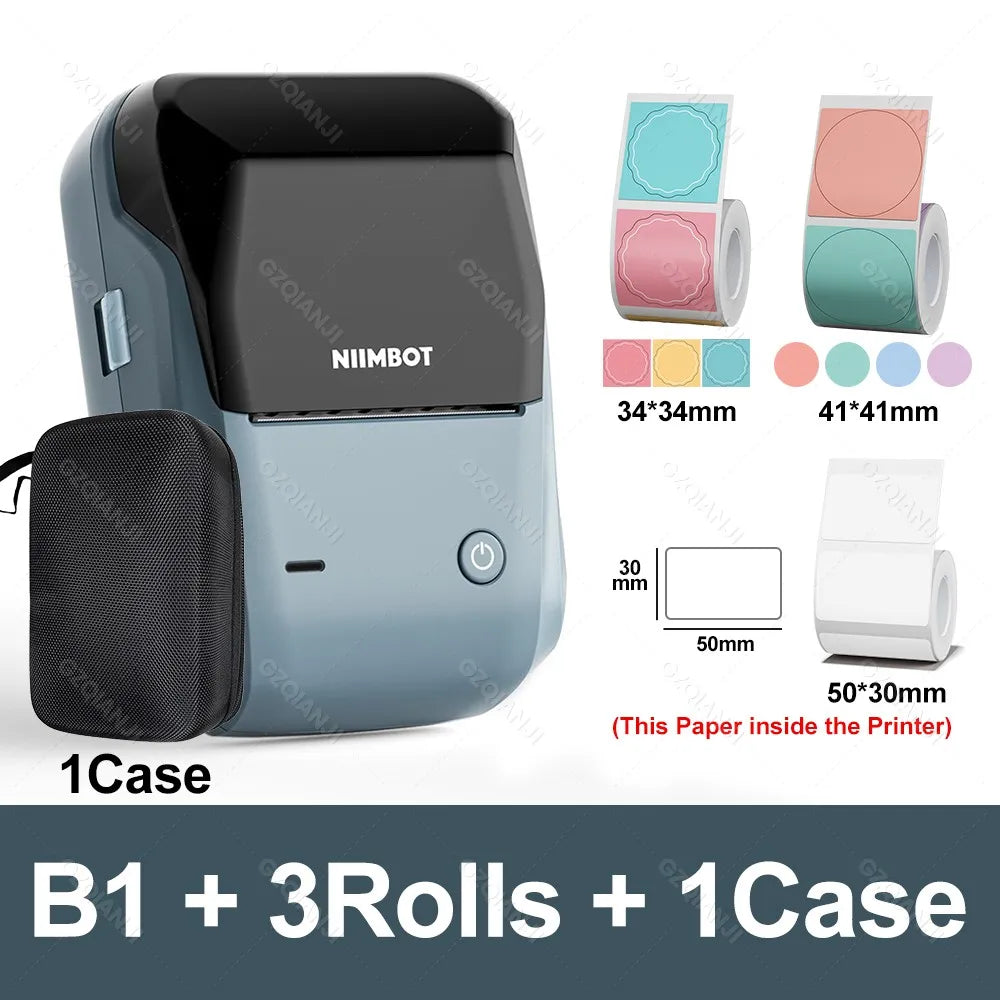 Mini Thermal Label Printer Portable Bluetooth Self-Adhesive Label Maker 2-Inch (58mm) for Round Stickers & Label Rolls