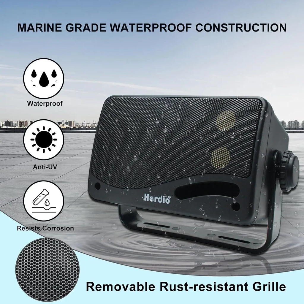 3.5-Inch Wired 200W Passive Outdoor Speakers — 3-Way Waterproof Wall-Mount Pair, ABS Weatherproof