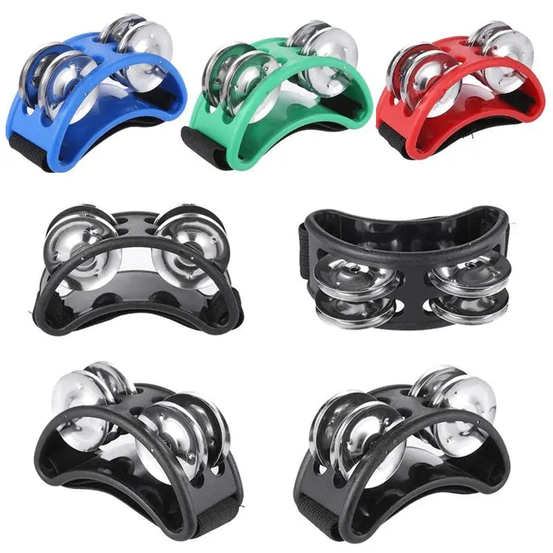 2-Pack Elliptical Hand & Foot Jingle Drum Tambourines – Kids Musical Percussion Instrument for Party & Music Education