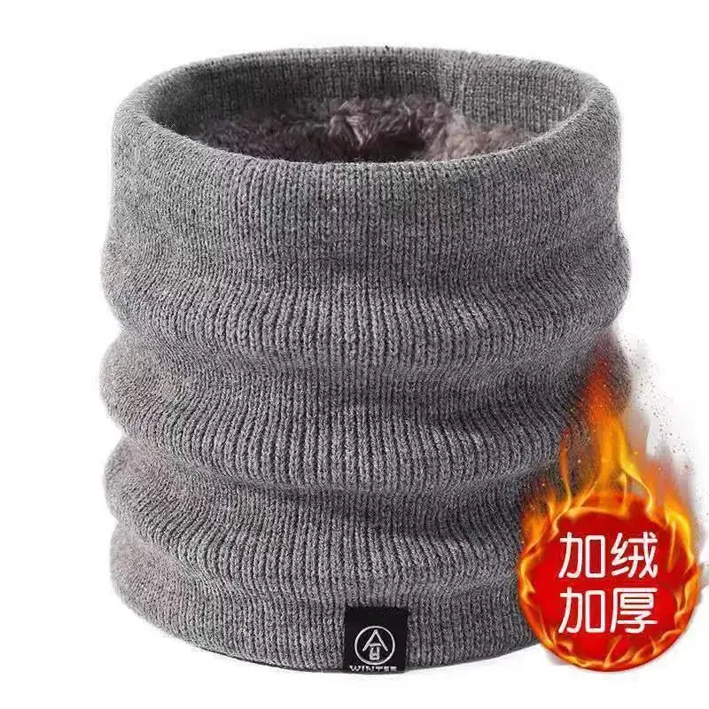 Knitted Neck Warmer Unisex Winter Neck Gaiter Thick Fleece Face Cover for Skiing Running Hiking