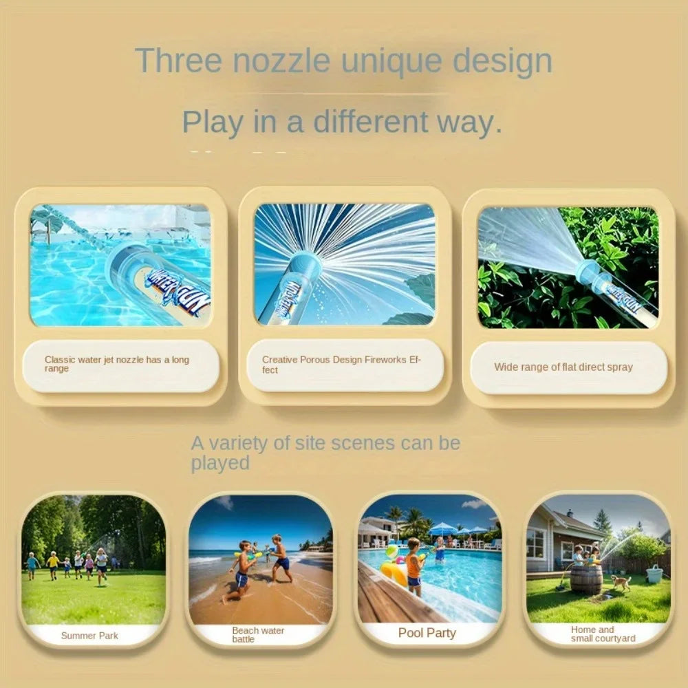 Pusher-Style Water Jet Spray Toy Firework Splash Pool Sprinkler for Kids (Yellow/Blue/Purple/Pink)