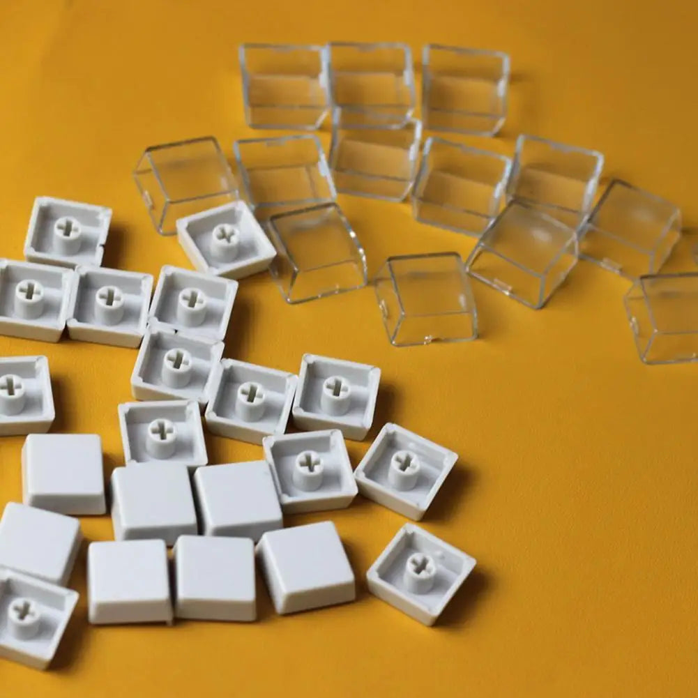 Double-Layer Transparent Keycaps with Removable Paper Insert — 10-Pack MX-Compatible Mechanical Keycap Shells
