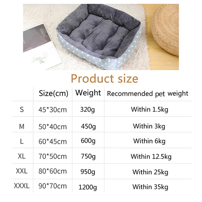 Plush Winter Pet Bed for Dogs & Cats - Thickened Breathable Dog Sofa with Non-Slip Bottom, Multiple Sizes S-XXXL