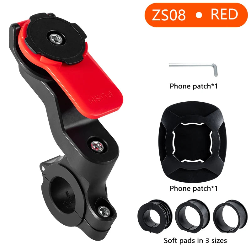 Universal 360° Rotating Motorcycle & Bicycle Phone Holder – Detachable Adjustable Mount for 4.7–7.2 in Phones, Fits 22.2–28.6 mm Handlebars