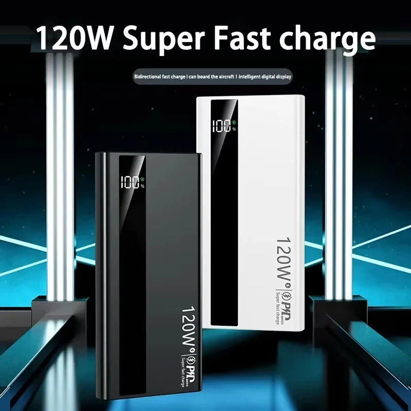 500000mAh 120W Fast Charging High-Capacity Portable Power Bank External Battery Charger for iPhone & Samsung