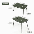 Folding Aluminum Camping Table 72 x 47 cm (28.3 x 18.5 in) Adjustable Height 34/54 cm (13.4/21.3 in) Portable Picnic BBQ Table