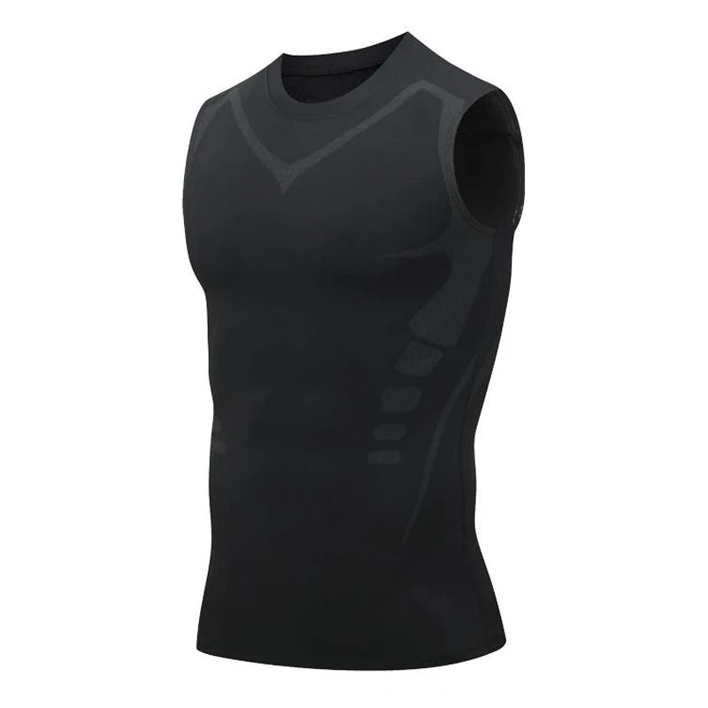 Men's Sci-Fi Print Quick-Dry Tank Top Vest - Black V-Neck Athletic Beach & Gym
