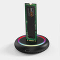 Dual-Protocol M.2 SSD Docking Station USB-C NVMe + SATA (M.2 NGFF) with RGB LED Light
