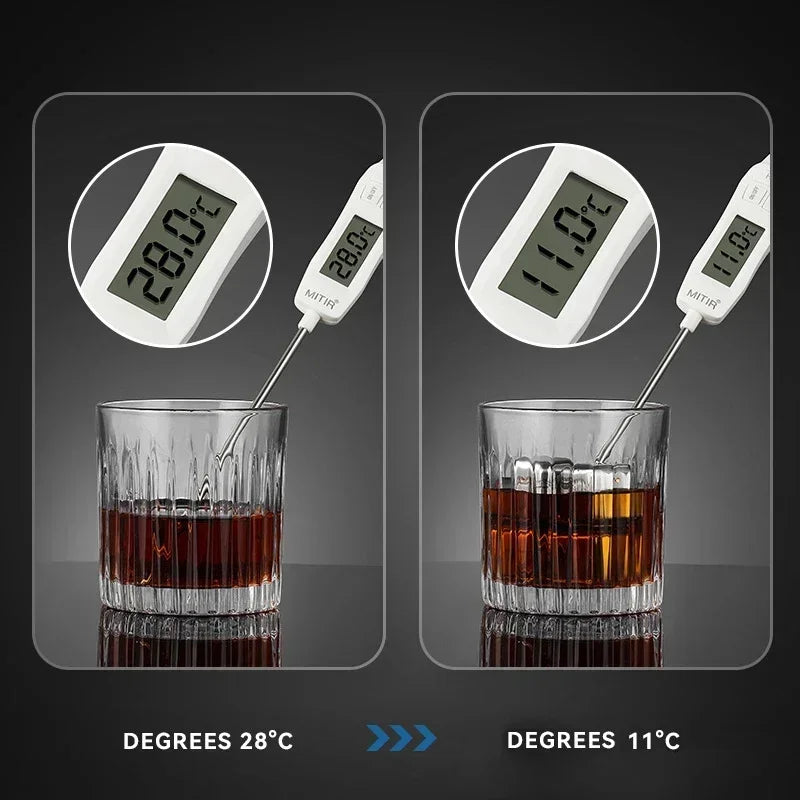 Stainless Steel Reusable Whiskey Stones - Quick-Freeze Ice Cubes with Storage Tray for Whiskey Wine Beer