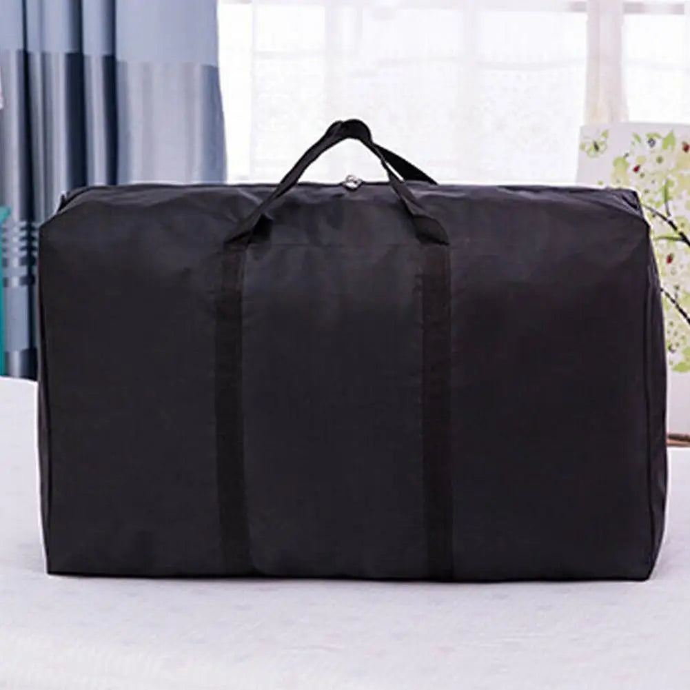Large Waterproof Foldable Travel Clothes Storage Bag - Zippered Oxford Luggage Organizer 80 x 48 x 25 cm (31.5 x 18.9 x 9.8 in)