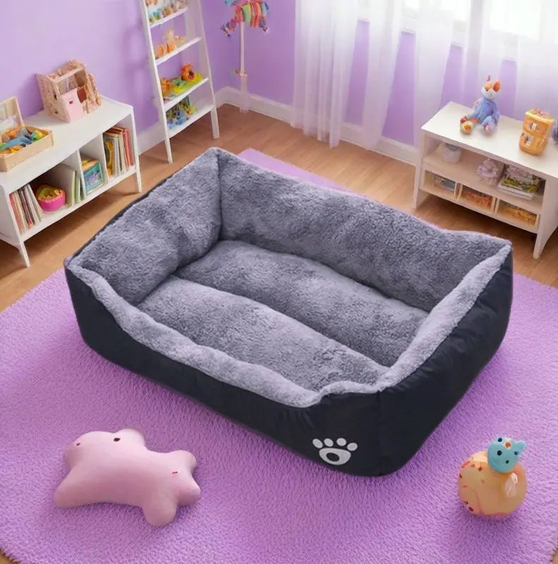 Large Plush Pet House Bed — Deep Sleeping Calming Dog & Cat Cushion for Puppies and Small Breeds (Chihuahua)