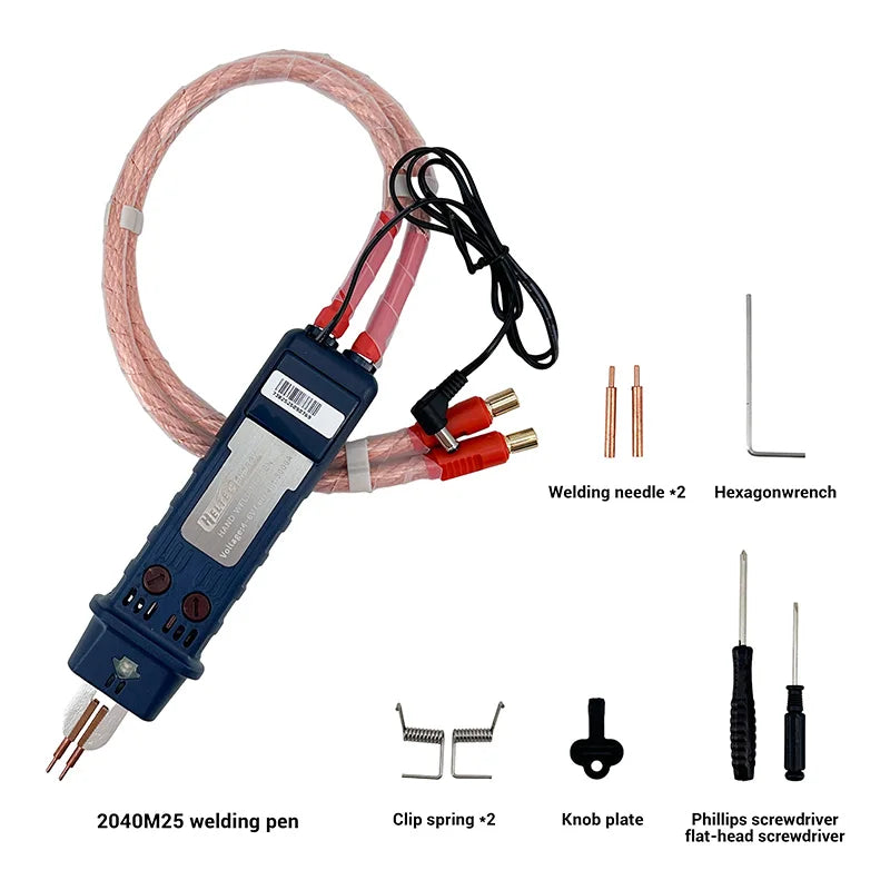 O-Type Spot Welding Pen for 18650/21700/32700 Battery Packs — 25 mm² Square Copper Cable
