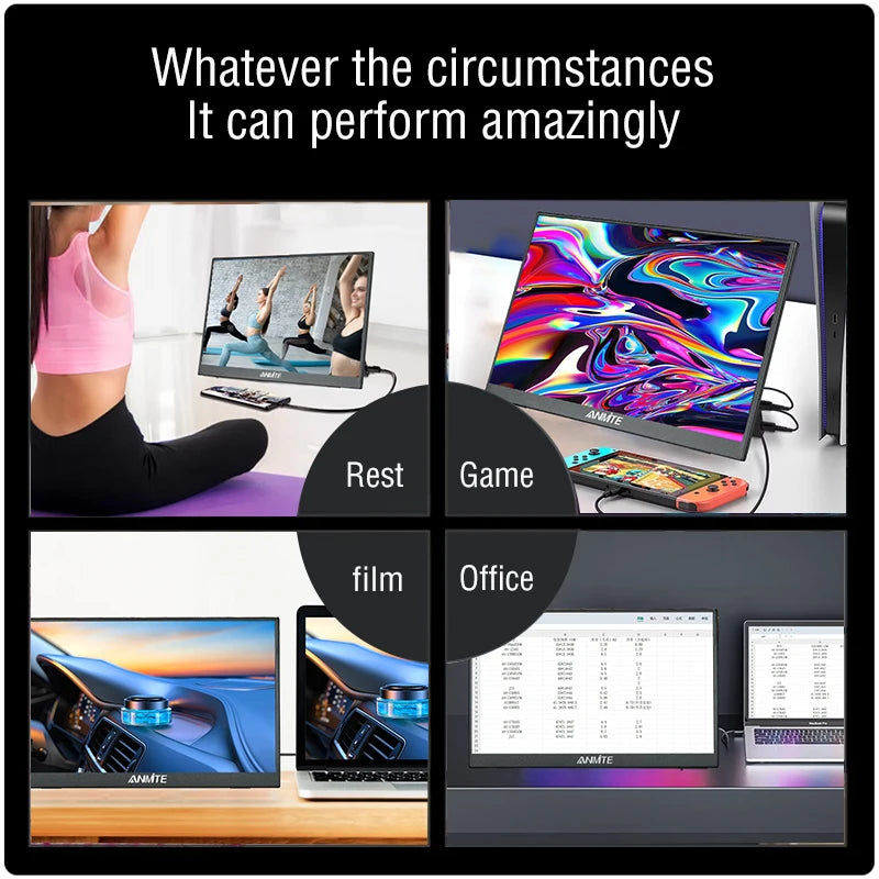 14-Inch (35.6 cm) Portable Monitor — 16:10 WUXGA 1920x1200 HDR10 IPS 400 nits 60Hz USB-C & HDMI (Touch Optional)