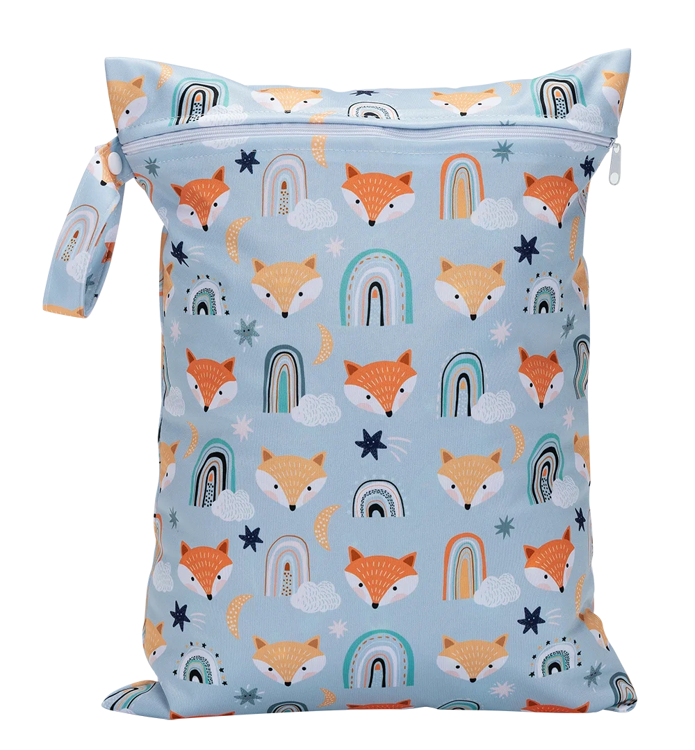 Waterproof Wet Bag 30 x 40 cm (11.8 x 15.7 in) Reusable Washable Diaper & Swim Pouch for Travel