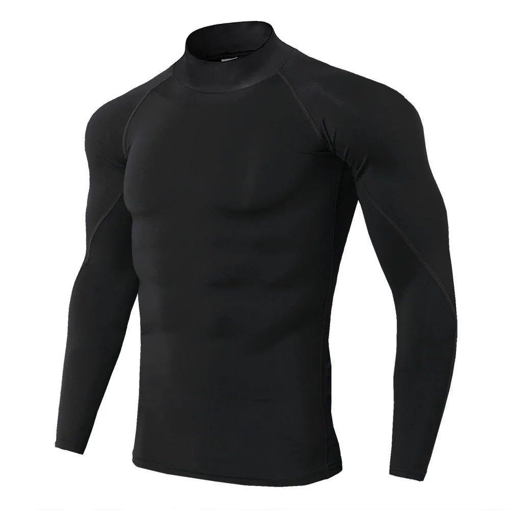 Men's Compression Long Sleeve Quick-Dry Gym Shirt for Running and Fitness Rashguard