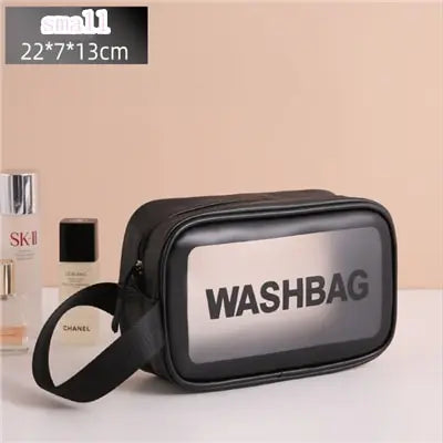 Large Transparent Waterproof Travel Makeup Bag – Clear Cosmetic Organizer 30 x 10 x 21 cm (11.8 x 3.9 x 8.3 in) Zipper Pouch for Women