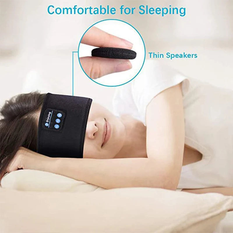 Wireless Bluetooth Sleep Headband with Thin HD Stereo Speakers — Sports Headphones & Eye Mask for Side Sleepers