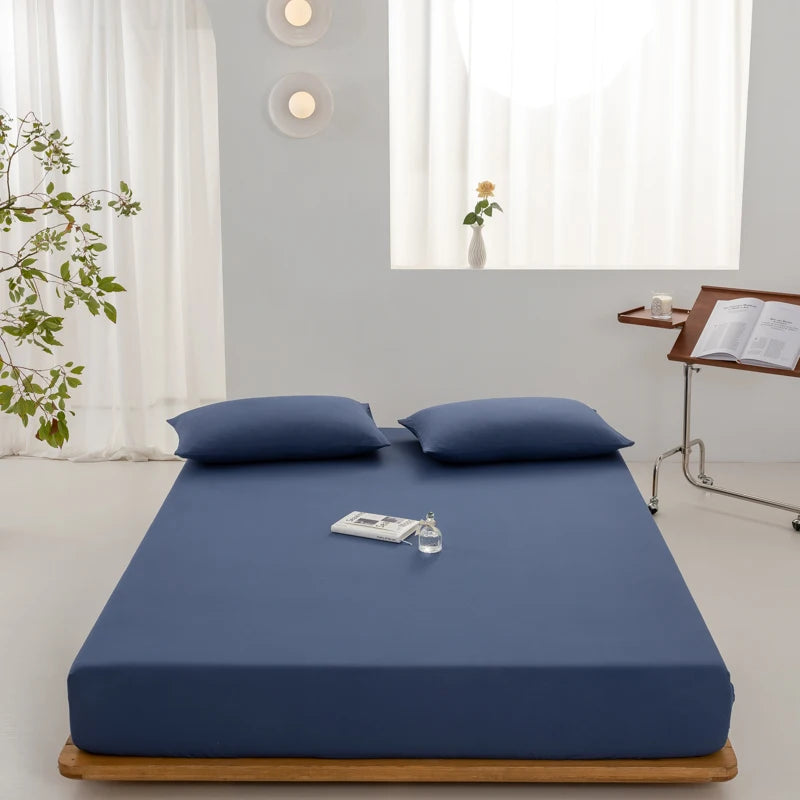 100% Cotton Fitted Sheet – Soft Breathable Deep Pocket Mattress Cover with Elastic Edge (Single, Double, Queen, King)