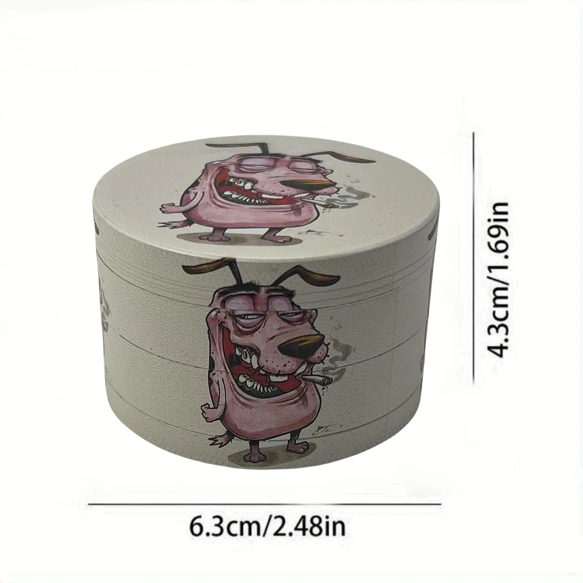 2-Inch (50mm) Zinc Alloy Dog Pattern 4-in-1 Herb Grinder – Tobacco & Spice Crusher