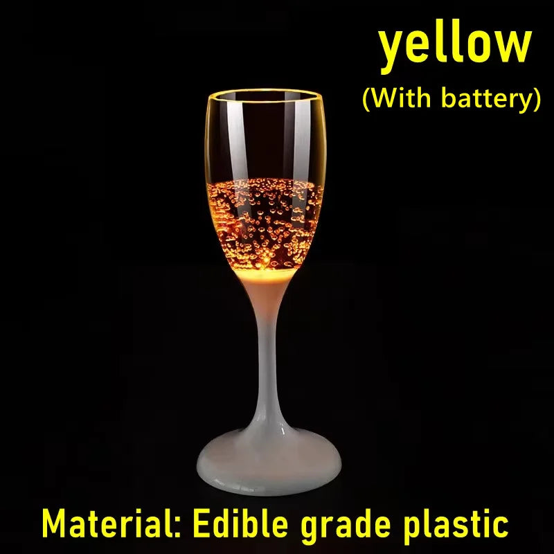 6-Color LED Light-Up Drink Cups - Flashing Wine & Beer Glasses for Parties, Weddings & Christmas