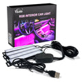 RGB Car Interior Footwell LED Light Strip with Bluetooth APP & Music Sync, 12V Cigarette Lighter Powered