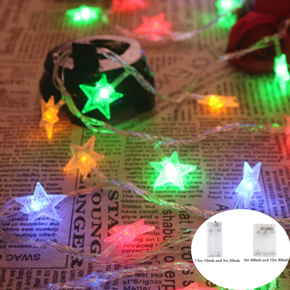 Star LED String Lights USB & Battery Operated Fairy Lights – 1.5m/3m/6m/10m (10/20/40/80 LEDs) Waterproof IP44 – Warm/Cool/Multicolor Party, Wedding & Patio Decor