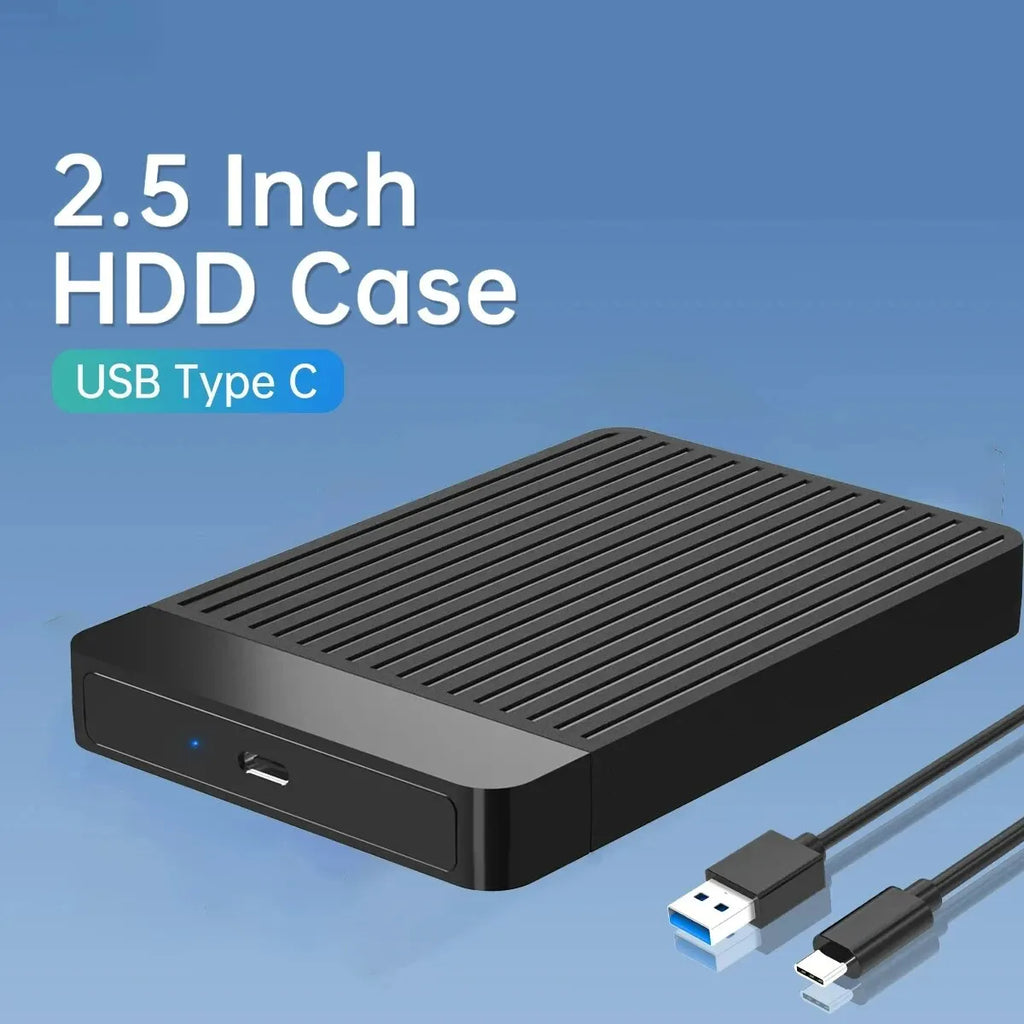 2.5-Inch SATA to USB 3.1/3.0 HDD & SSD Enclosure (USB-C) — 6 Gbps External Hard Drive Case, Tool-Free Hot-Swap