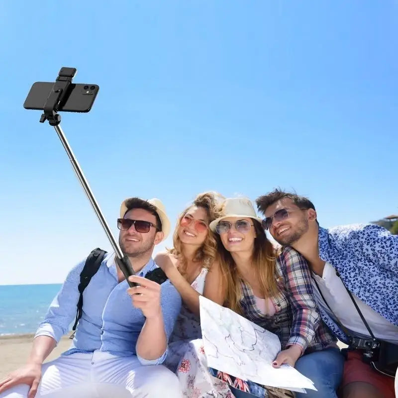 Selfie Stick Tripod with Bluetooth Remote and Adjustable Beauty Fill Light — Extendable Phone Holder Stand 27.6in (700mm) for Smartphones