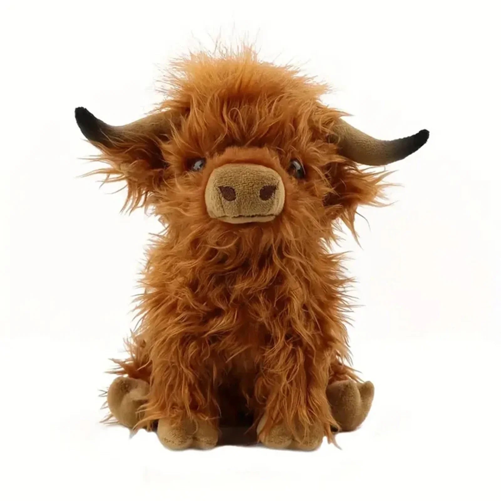 Highland Cow Plush Toy 12 in (30 cm) Soft Stuffed Animal for Kids & Adults - PP Cotton Filled, Multicolor