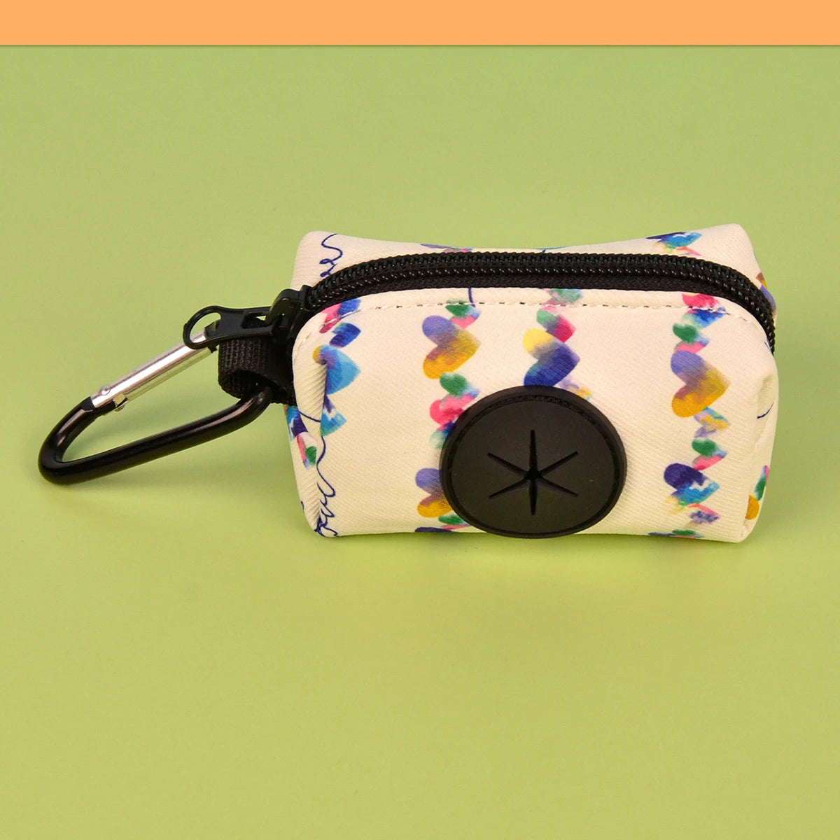 Rainbow Print Clip-On Dog Poop Bag Holder & Dispenser for Leash