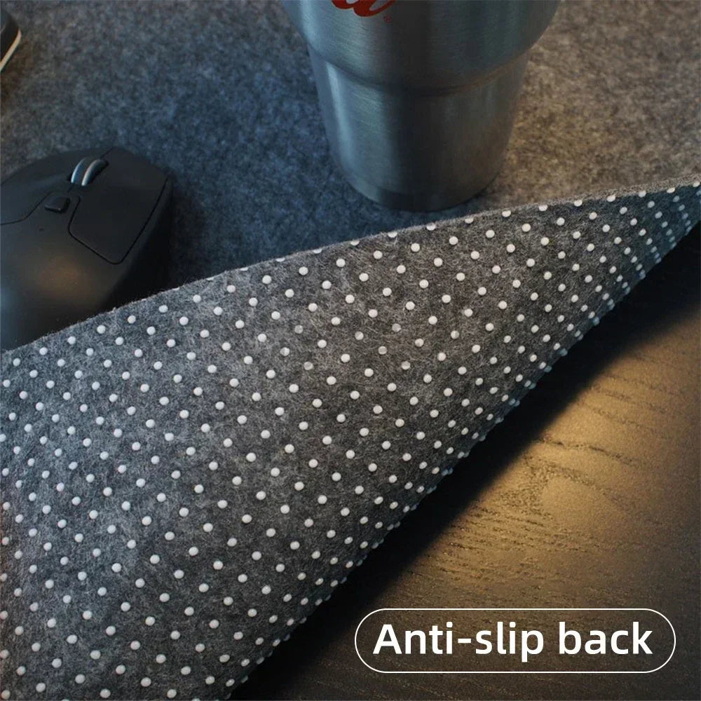 Large Wool Felt Desk Mat Non-Slip Mouse & Keyboard Pad, Office Laptop Cushion and Gaming Desk Protector