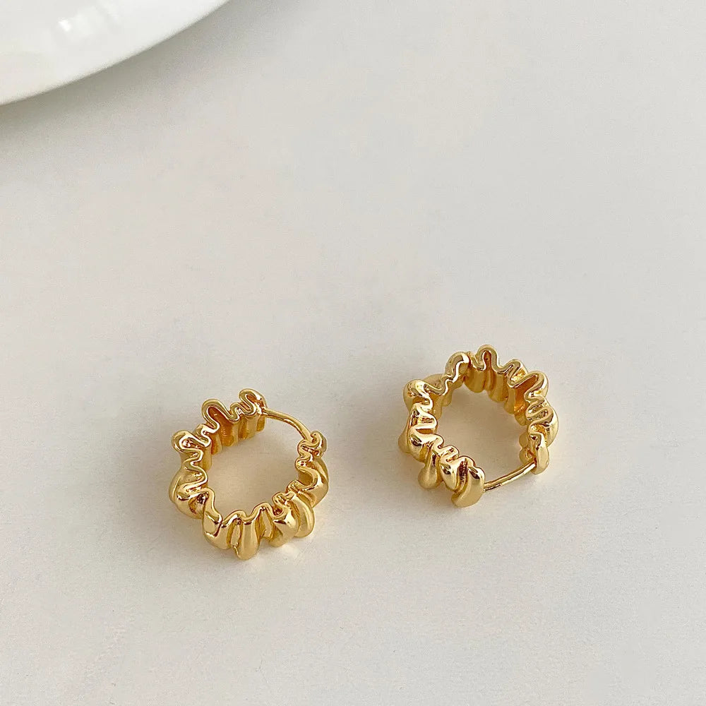 Chunky Round Hoop Earrings for Women & Teen Girls - Smooth Metal Statement Circle Hoops in Gold or Silver